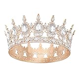 DRESHOW Volle Runde Mädchen Tiara Königin Krone Damen Brautkrone Diadem...