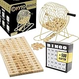 Kyto Großes Bingo Spiel Gold Metalltrommel 150 Chips, 75 Bingo Kugeln und...