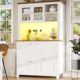 Gxffipw Küchenschrank mit Verstellbaren Ablagen und LED-Beleuchtung,...