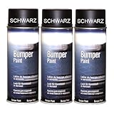 3 Spraydosen Stoßstangenlack Bumperlack schwarz Speziallack für Kunststoff...