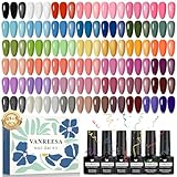 VANREESA U V Nagellack Set, 50 Stück Gel Nagellack Set mit Unterlack und...