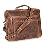 DONBOLSO 15,6' Laptop-Tasche aus erstklassigem Leder | San Francisco Braune...