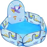 MAIKEHIGH Baby Bällebad mit Basketballkorb, Faltbar Pop Up Kinder Spielzelt...