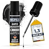 NEUFELD® Lackstift Schwarz glänzend [12ml] - Lackstift Auto hohe Deckkraft -...