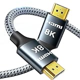ARISKEEN 8K HDMI 2.1 Kabel 1,5M, Ultra HD 48Gbps High Speed Nylon Geflochtenes...