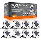 FLOWood Solar Bodenleuchte Solarleuchte für Garten Solar Außenleuchte 8 LEDs...