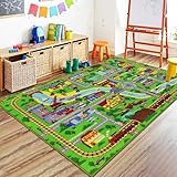 Capslpad Kinder Spielmatte 160x100cm rutschfest Stadtplan Spielplatz Teppich...