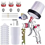 HVLP-Spritzpistole, Spritzpistole-Kit mit 10 Stück 600ML Einwegbechern...