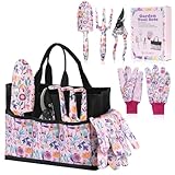 Velway Gartenwerkzeug Set 5-TLG - Gartengeräte mit Blumenmuster & Geschenkbox,...