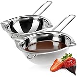 com-four® 2x Wasserbad-Schmelztopf - Schmelzschale mit 2 Ausgüssen -...