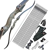 EinMAIQi Recurvebogen 60 Zoll Pfeil und Bogen Set Erwachsene Bogenschießen...