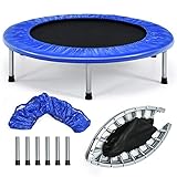 DREAMADE Trampolin Faltbar,Kindertrampolin Fitnesstrampolin mit mit Rutschfesten...