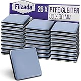 Filzada® 16x Teflongleiter Selbstklebend - 30 x 30 mm (eckig) - Profi...