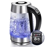 Aigostar Glas Wasserkocher mit Temperatureinstellung 1,7L, 2-in-1 Teekocher mit...