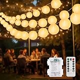 SOAIY LED Lichterkette Lampions 8M 20 warmweiß LEDs 8 Modi Lampion Lichterkette...