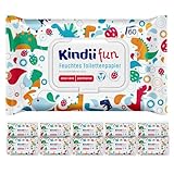 Kindii Fun Feucht-Toilettenpapier – (10x60 Stück) Feuchtes Toilettenpapier...
