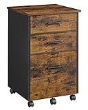 VASAGLE Rollcontainer, Aktenschrank, Büroschrank mit 3 Schubladen, 2 Davon aus...
