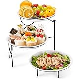 Lifewit 3-stufiges Serviertablett, Runder Servierplatten, Weiß...