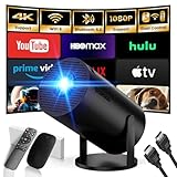 Mini Beamer, 4K Full HD 1080P Android TV OS mit Apps Projektor, Smart Beamer mit...