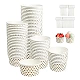 FZSECRIU 50 Stück eisbecher + 50 Stück Einweg-Löffel，eisbecher...