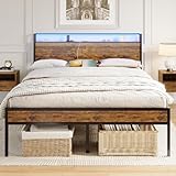 AOGLLATI Bett 160x200 mit Steckdose Metallbett 160x200 mit 3 USB-Anschlüssen...