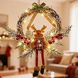 Türkranz Weihnachten, 35cm LED Weihnachten Deko Türkranz, Weihnachtskranz...