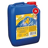 PUSTEFIX Nachfüllkanister I 2 x 2,5 l Seifenblasenflüssigkeit I Bunte Bubbles...