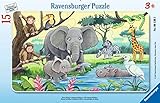 Ravensburger Kinderpuzzle - 06136 Tiere Afrikas - Rahmenpuzzle für Kinder ab 3...