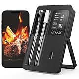BFOUR Fleischthermometer Kabelloses mit 2 Sonden,Bluetooth Grillthermometer mit...