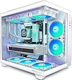 MUSETEX PC Gehäuse ATX,5 PWM ARGB Lüfter vorinstalliert,360MM Rad...