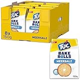 TUC Bake Rolls Meersalz – Knusprige doppelt gebackene Brotchips – 8 x 150g