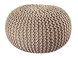 Abato Premium Sitzhocker Strick-Hocker Pouf extra stabil 45x45x30cm 100%...