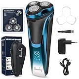 Rasierer Herren Elektrisch mit 3er Ersatzköpfe&1 Ladegerät&Reiseetui, Snapbuy...