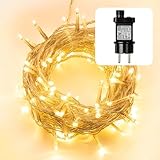 hellum LED Lichterkette außen, LED Lichterkette 120 warmweiße LEDs innen und...