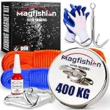 Magfishion - Mega Magnetfischen Set – 400 kg - Ø90mm - Neodym Magnet Mit 2...