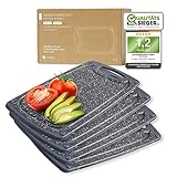 Exitoso Frühstücksbrettchen 4er Set mit Saftrille & Griff aus Kunststoff |...