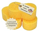 SCHAUMEX® 3er Set Jumbo Autoschwamm – lackschonend, kratzfrei, saugstark,...