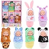 Miunana Minipuppen Mini Puppen Babypuppen, 6 Stück Baby Mini Puppen mit...