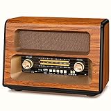 PRUNUS J-199 Retro Radio Bluetooth, AM FM SW Nostalgie Radio Batteriebetrieben,...