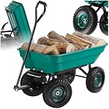 tectake® Bollerwagen, Handwagen, Transporter mit Kippfunktion, Rollwagen mit...