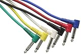 Stagg SPC030L E S Serie 30 cm Patchkabel 6,3 mm Winkel Mono Klinke 6er Pack