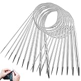 Metall Rundstricknadel 80CM,10 Stück Rundstricknadeln Set,Stricknadeln Set mit...