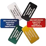 UAS-ID - Drohnen-Kennzeichen oder e-ID, 20x10mm, bis zu 4 Zeilen, aus Aluminium...