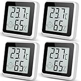 Hygrometer Thermometer Innen Digital Vaikby 4 Stück- Luftfeuchtigkeitsmesser &...