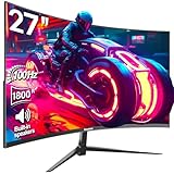 Gawfolk Curved Monitor 27 Zoll 100Hz, PC Bildschirm mit Lautsprecher 1080P,...
