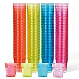 MATANA 150 Bunte Shotgläser Plastik, Schnapsgläser (3cl) - Neon Becher...