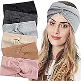 VEGCOO Damen Haarband Winter, 6 Stück Breit Verdreht Elastisch Stirnband, Sport...