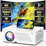 4K Unterstützt Beamer, Native 1080P 5G WiFi Bluetooth, 16000L Filmprojektor,...