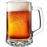 KONZEPT Bierkrug 0,5 Liter – Biergläser mit Henkel, schweres Bierglas mit...