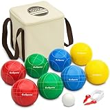 GoSports 90 mm Backyard Boccia-Set mit 8 Kugeln, Pallino, Koffer und Messseil -...